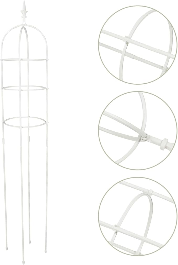 Artibetter Metal Plant Trellis for Climbing Plants Outdoor Garden Vine Support Frame 31cm Diameter X 1.6m High Iron Climbing Rack for Balcony and Patio Gardening