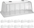 BTPLASTIK 10 Pack 7.3 High Humidity Domes for 1020 Seed Trays – Thicker Platic Clear Humidity Dome with Adjustable Vents BPA-Free Fits Standard 10x20 Trays for Germination Propagation Cloning