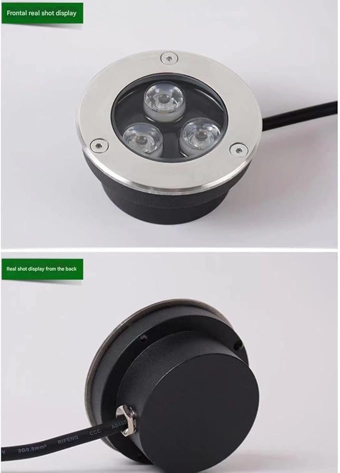 Ultra-Thin 3W Outdoor Recessed Spotlight - Waterproof IP65 Garden Ground Light Floor Lamp for Courtyard &amp Lawn Cold White LED 220V Landscape Lighting (100x35mm)