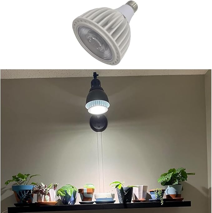 LED PAR30 Grow Light Bulb 30W E27 6000K LED Plant Light BulbCOB Lamp Bead LED Grow Lights for Indoor Plants Full Spectrum Energy Saving Grow Lamp for Seeding Growing