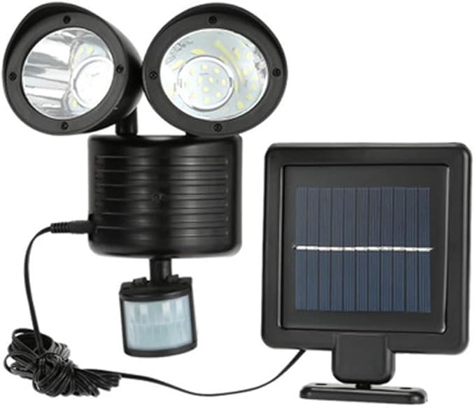 Solar LED Spotlights Double Head Reflector Light Body Sensor Outdoor Home Lighting Waterproof 22 LED Courtyard Landscape Street Lamp IP55 Fittings
