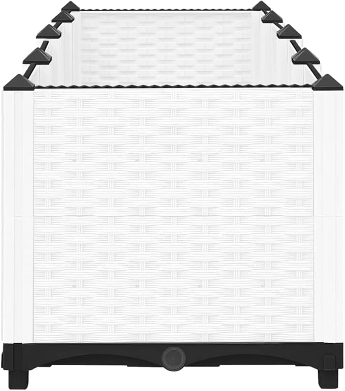 SKM Raised Bed White Polypropylene Large Durable Raised Garden BedWhite (Weight 18.01KG)