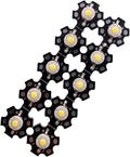 100PCS 3W High Power LED Diodes Cold/Warm White/Red/Green/Blue/Yellow 660nm 445nm Plant Grow Light Source with 20mm Star PCB (Full Specturm White)