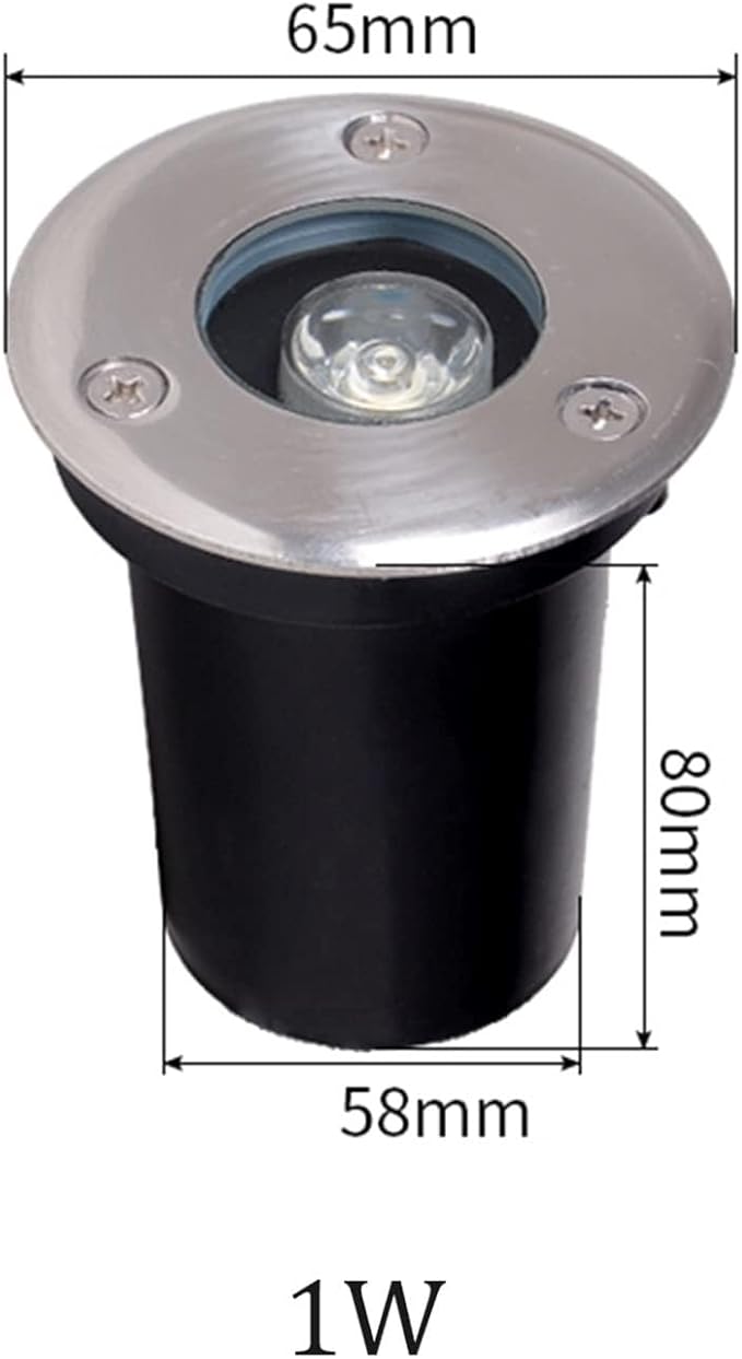 2PCS Led Recessed Floor Spotlight - Floor Landscape Light Round LED Buried Lamp IP65 Waterproof Underground Light for Landscape Decoration Garden Floor Patio Sidewalk Lighting (Yellow 1WDC24V