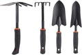 4Pcs Thickened Garden Shovel Rake Tool Set Heavy Duty Gardening Accessories Iron and Plastic Garden Tools with Comfortable Handle for Flower Planting Weeding and Loosening Soil