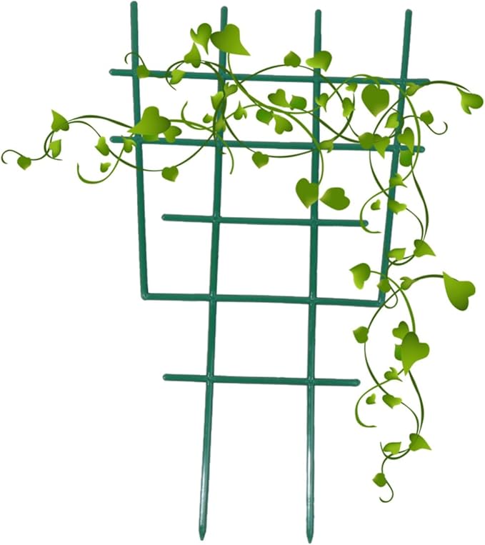 15pcs Garden Trellis for Climbing Plants Plastic Support Cage for Vertical Growth Easy to Assemble Plant Rack for Flowers and Vegetables Heavy-Duty Design Green Coating