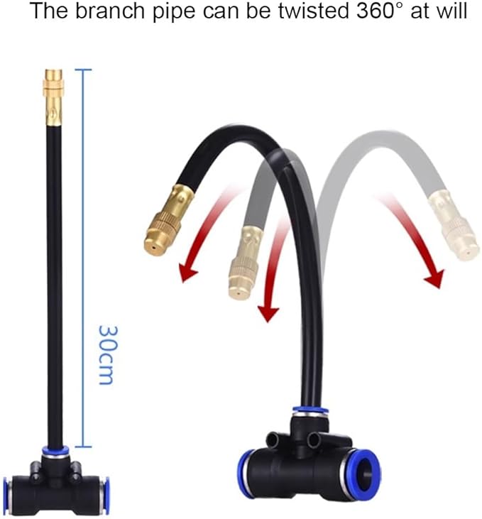 Automatic Drip Irrigation Kits 360° Curved Garden Irrigation Kit with Adjustable Nozzles Quick Installation Watering for Greenhouse Lawn Outdoor Plants(10m/32.8ft)