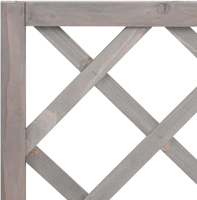 Garden Trellis Planter Standing Planter Gardening Box Patio planters Raised Flower Bed Suitable for Nursery Orchard Courtyard Corridor Gray 27.6x11.8x53.1 Solid Firwood