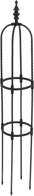 Toyvian Outdoor 8mm Metal Garden Trellis Obelisk Climbing Vine Frame 20cm Rings 120cm Height Plant Support for Potted and Garden Climbing Plants