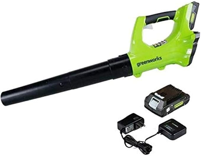 Greenworks 24V Axial Leaf Blower (100 MPH / 330 CFM) 2Ah Battery and Charger Included