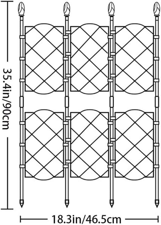 Garden Trellis for Climbing PlantsRustproof Plastic Coated Metal Plant Support35in53in Tall Frame for Vines Flowers Vegetables and Roses - Indoor/Outdoor Use (Size : 35.4in/90cm X 18.3 in/46.5c