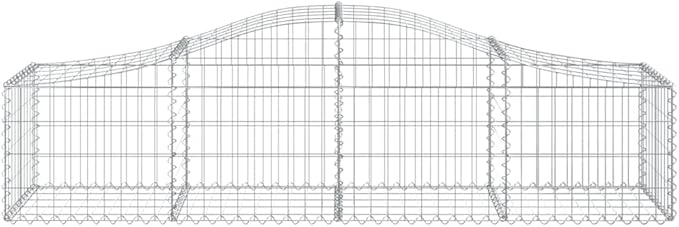 Arched Gabion Baskets Galvanized Metal Planter Plant Flower Beds Gardening Boxes Outdoor Box 78.7x19.7x15.7/23.6