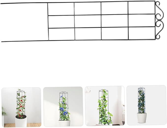 Beaupretty 4pcs Metal Climbing Vine Frame Garden Trellis Plant Support Rack 50x15cm Black for Indoor Outdoor Potted Plants and Vines