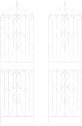 Garden Trellis 2 PCS Iron Plant Trellis Outdoor for Climbing Plants Fence Panels Plant Support for Ivy Vines Rose Flower Heavy-Duty Courtyards Lawns Backyard (White)