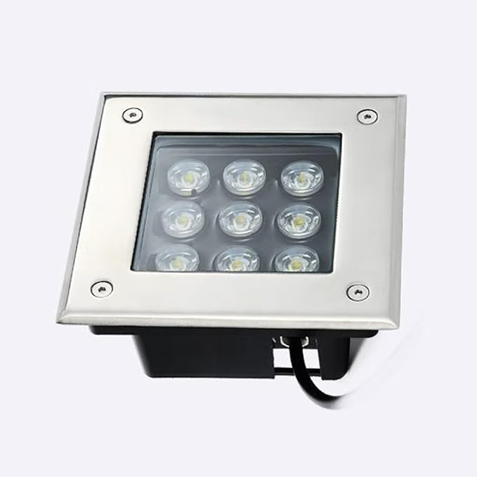 Outdoor Underground Light Square Recessed Ground Light IP66 Waterproof Garden Landscape Lights AC85-110V for Patio Pathway Yard Driveway Lawn Buried Lights