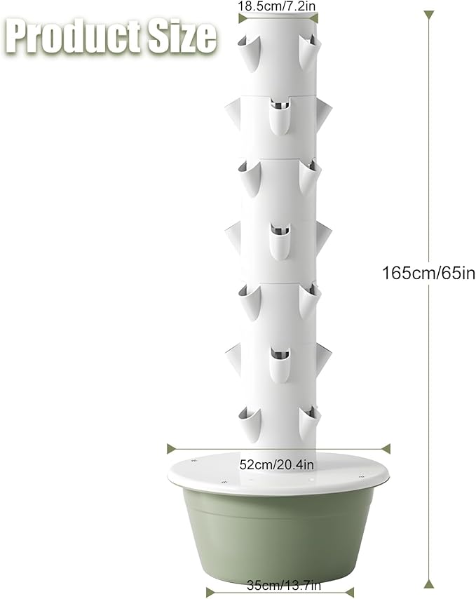 Hydroponic Tower Garden Kit5/7/9 Layers Indoor Vertical Growing System with Self-Watering Tank Space-Saving Aeroponic Planter for Vegetables Herbs &amp Strawberries(Size:9 Layers)