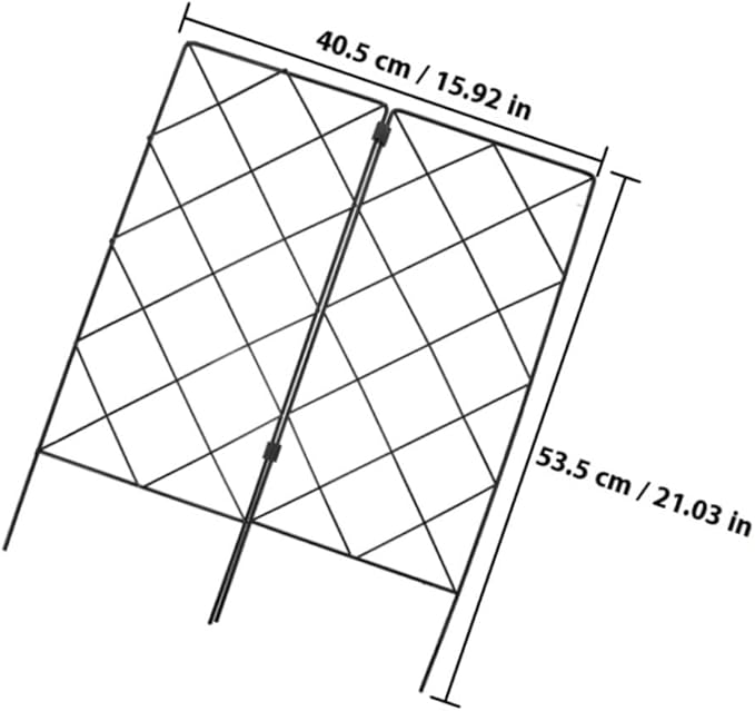 2pcs Garden Climbing Trellis Plant Support Stands 20x53cm Foldable Vine Frame for Indoor Outdoor Vegetable and Potted Plant Climbing