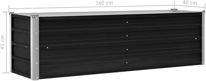 Garden Raised Bed Anthracite 63x15.7x17.7 Galvanised Steel