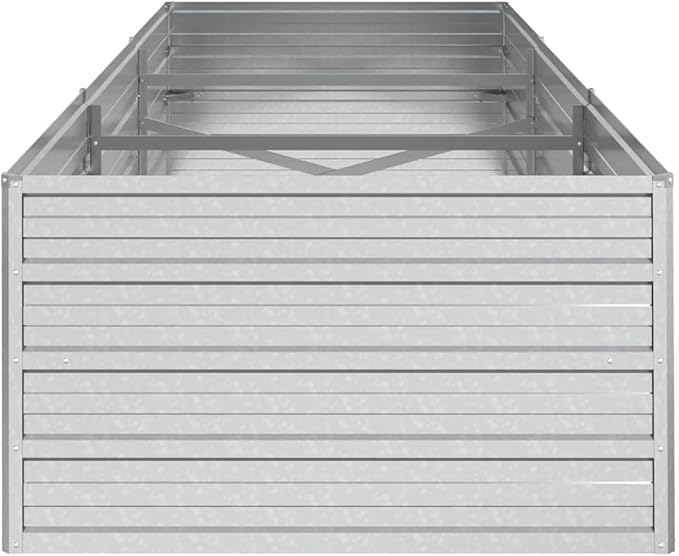 Garden Raised Bed Silver Galvanized Steel Large 94.5x31.5x17.7 Inch Outdoor Planter for Vegetables Herbs Flowers