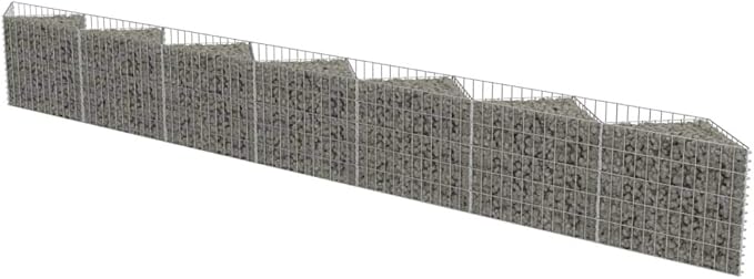 Gabion WallOutdoor Garden Gabion Mesh Planter Raised BedGarden DecorationOutdoor Residential Fencingfor YardGardenGalvanized Steel 177.2x11.8x19.7