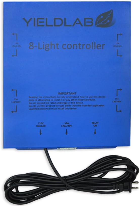 8 Outlet Grow Light Relay Controller (120v/240v) – Hydroponic Aeroponic Horticulture Growing Equipment