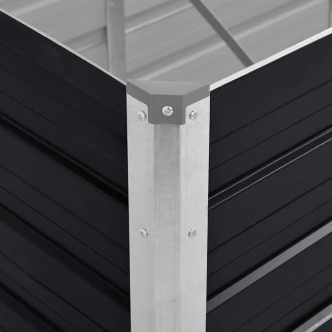 Garden Raised Bed Anthracite 94.5x31.5x17.7 Galvanized Steel