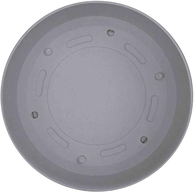 Bloem Mathers Round Planter with Saucer Tray: 6 - Cement - Modern Design Durable Plastic Pot Removable Saucer for Indoor &amp Outdoor Use Gardening .67 Gallon Capacity