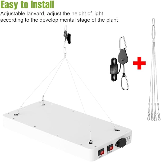 500W LED Full Spectrum Plant Lights AC110V UV IR Indoor Grow Fill Lamp Sunlike Veg/Bloom Modes Seeds Cultivation Lighting Red Blue Potted Flower Succulent Greenhouse Tent Hydroponic with Hook US Plug