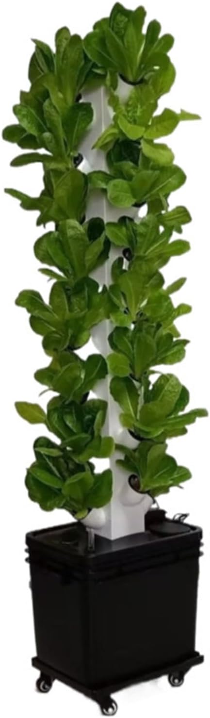 Hydroponics Growing System - Universal Wheels + Hydrating Pump 12/16/20/24 Pods Vertical Hydroponics Tower W/Timer Smart Garden Planter Germination Kit for HerbsVeget