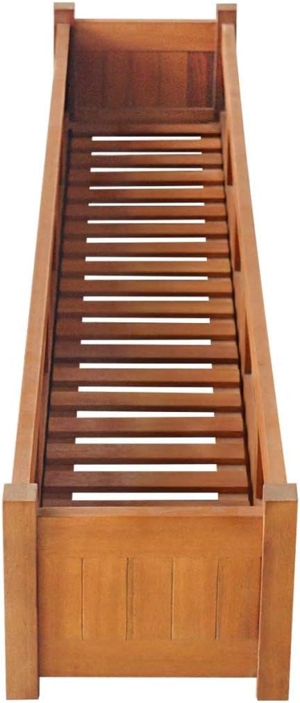 Garden Planter Raised Bed Acacia Wood Patio Flower Plant Vegetable Bed with Slatted Bottom Wooden Lawn Backyard Outdoor Patio DIY Decor 59 x 11.8 x 9.8