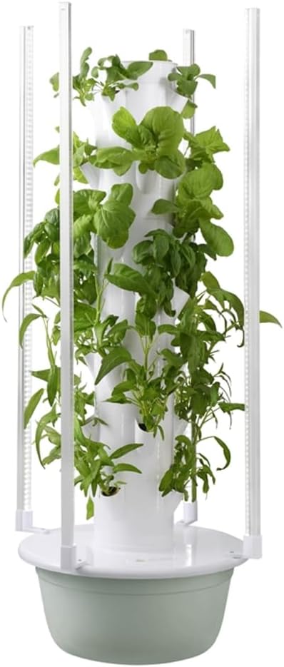 Vertical Garden Tower with LED Grow Lights Smart Hydroponic Growing System Indoor Hydroponic Garden Herb Grow Kit for Short TomatoPepper20pods