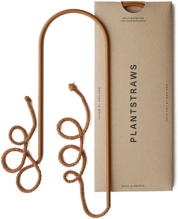 Beautiful Self-Watering Wick System for Effortless Plant Care Automatic Drip Irrigation Sustainable &amp Stylish Scandinavian Design Ideal for House Plants (M Brown Terracotta)
