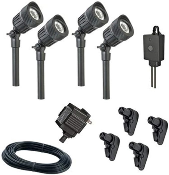 Sterno Home GL33010BK Paradise Low Voltage Micro Spot Light Kit 4-Pack Black 4 Piece