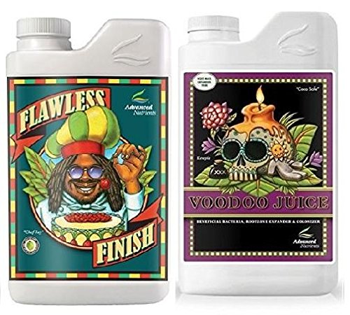 Advanced Nutrients Voodoo Juice and Flawless Finish 1 Liter Bundle with Conversion Chart and 3ml Pipette
