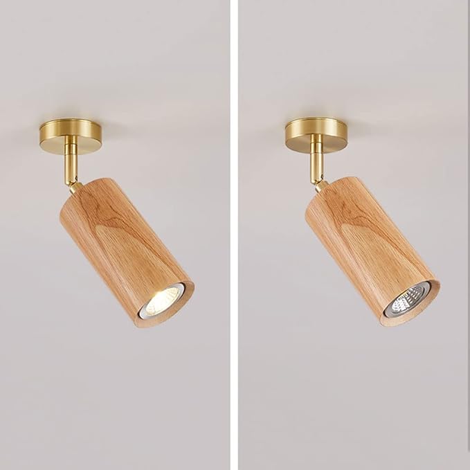 Led Fixed Track Lighting Wood Ceiling Spotlight 360°+180° Adjustable Mount Accent Spot Lamp Directio l Spotlights/Wall Lamps for Commercial Household