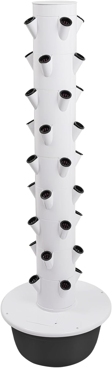 Hydroponics Growing System 36 Pods Large Vertical Hydroponic Growing Tower with Water Pump &amp Loop Timer 9-Tier Indoor Gardening System for Herb Vegetable Fruit (Black)