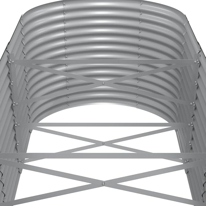 Patio Raised Bed Powder-Coated SteelGreenhouse PlanterDecorative Patio PlantersPatio Raised BedsVegetable PlantersHerb Plantersfor HerbsDeep-Rooted Vegetables201.6x31.5x26.8 Gray