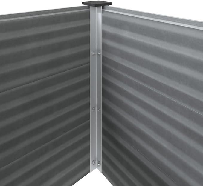vidaXL Gray Garden Raised Bed WPC 39.4x39.4x35.8 - Durable Weather Wood-Plastic Composite Easy Assembly for DIY Gardening