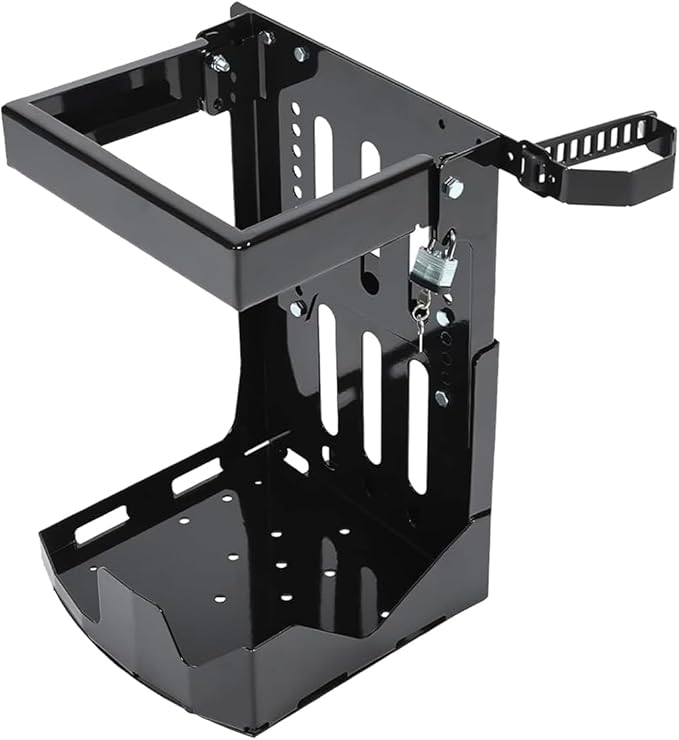 Adjustable Blower Rack Trailer Storage Holder with Lock - Compatible with Stihl and Echo and Husqvarna &amp All Backpack Leaf Blowers Fits Open/Enclosed Landscape Trailers &amp Trucks Black