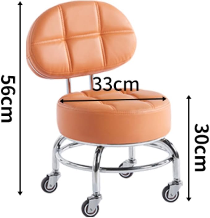 Low Rolling Stool with Wheels360° Rotating Pulley Low Stool with BackrestFoot Stools with Universal Swivel Caster Wheels Leather Small Stools for GarageGardeningHomeDaily