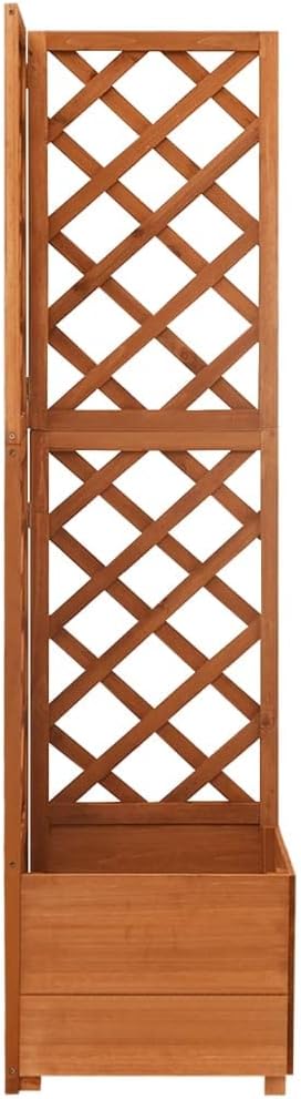 vidaXL Planter Flower Box Trellis Raised Bed Outdoor Planter for Patio Backyard Garden Balcony Porch Vegetables Herbs Solid Firwood