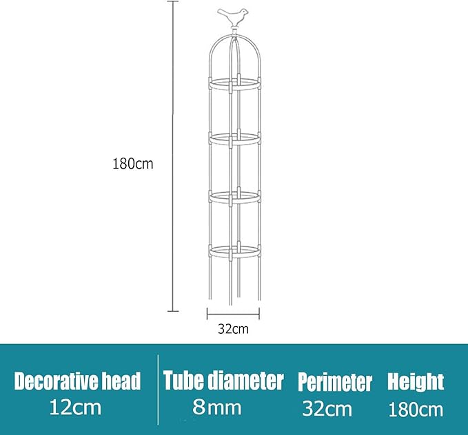 2 Pack Garden Trellis For Climbing Plants Trellis For Potted Plants Tomato Cage Pots Rustproof Metal Plant Flower Trellises Clematis Vine Jasmine Support Outdoor Indoor(Black32*180cm/11.8*70.8)