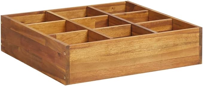 Herb Garden Raised Bed Solid Wood AcaciaRaised Flower BedsGardening PlantersMultifunctional Raised BedPlant Privacy FenceGreenhouse Planterfor GardensPatiosBalconiesTerraces23.6x23.6x5.9