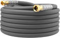 Heavy Duty Premium Garden Hose 75ft x 5/8 300PSI Working 1000PSI Burst Hybrid Rubber Water Hose with Transparent Swivel Handle - Hot/Cold Water - Five Layered Braiding with Brass fittings (Grey)