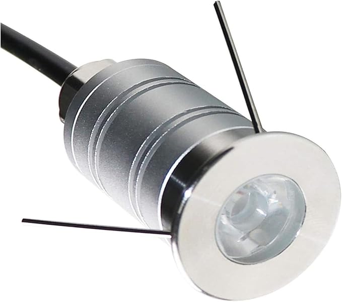 Mini 15° Narrow Beam Angle Spotlight 1W LED Underground Well Light IP67 Waterproof Outdoor LED Landscape Lights 12V-24V DC Ground Led Spot Lights for Garden Garage Illuminate(1pcs Warm Light 3000