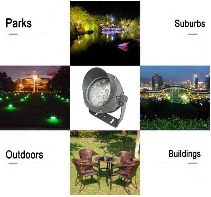 Landscape spotlights for Outdoor use Landscape Lights – LED spotlights AC 85-265V 180° Adjustable Bracket Ground Light Waterproof IP65 Ground Spotlight Yellow-3W