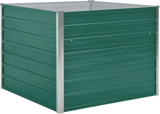 SKM Raised Garden Bed 39.4x39.4x30.3 Galvanized Steel Green
