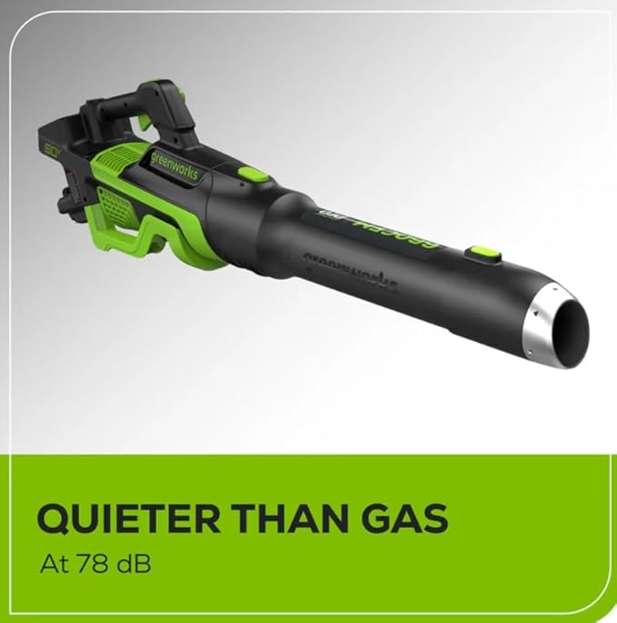 Greenworks Pro 60-Volt Max Lithium Ion 660-CFM 180-MPH Brushless Cordless Electric Leaf Blower Battery and Charger Not Included Black