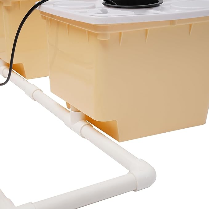 Hydroponics Growing System Kit 5 Box Deep Water Culture Hydroponic System Grow Kit w/Submerged Pump 11L Large Dutch Buckets w/Lids &amp 4 Drippers for Indoor &amp Outdoor Water Culture