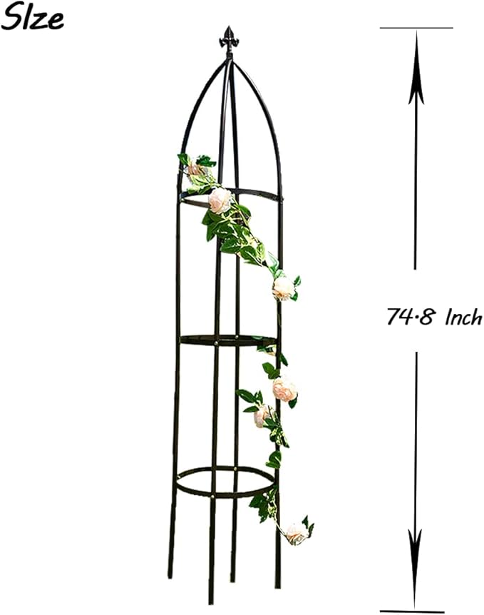 Garden Trellis for Climbing Outdoor Plants Obelisk Trellises Garden Tower 6.3 Feet Tall Bronze
